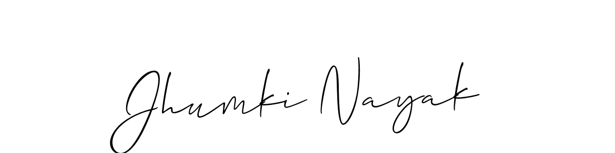 Design your own signature with our free online signature maker. With this signature software, you can create a handwritten (Allison_Script) signature for name Jhumki Nayak. Jhumki Nayak signature style 2 images and pictures png