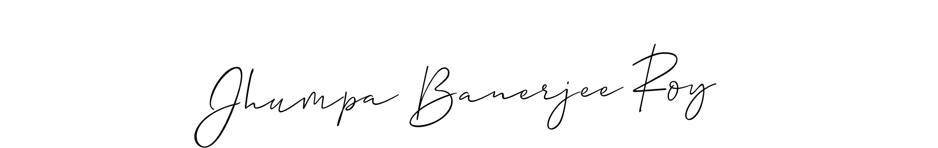 Once you've used our free online signature maker to create your best signature Allison_Script style, it's time to enjoy all of the benefits that Jhumpa Banerjee Roy name signing documents. Jhumpa Banerjee Roy signature style 2 images and pictures png