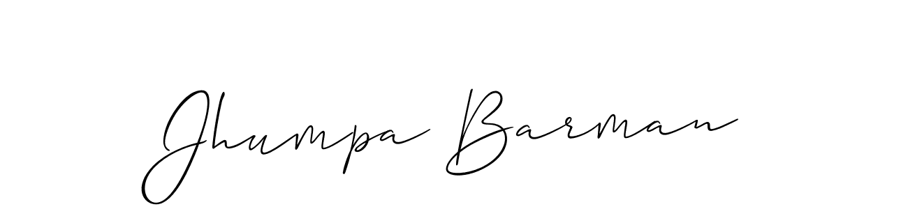 How to make Jhumpa Barman signature? Allison_Script is a professional autograph style. Create handwritten signature for Jhumpa Barman name. Jhumpa Barman signature style 2 images and pictures png