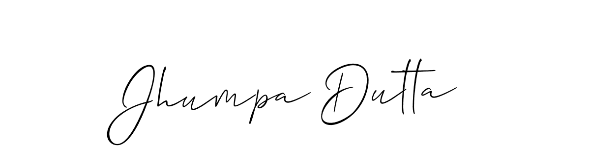 It looks lik you need a new signature style for name Jhumpa Dutta. Design unique handwritten (Allison_Script) signature with our free signature maker in just a few clicks. Jhumpa Dutta signature style 2 images and pictures png