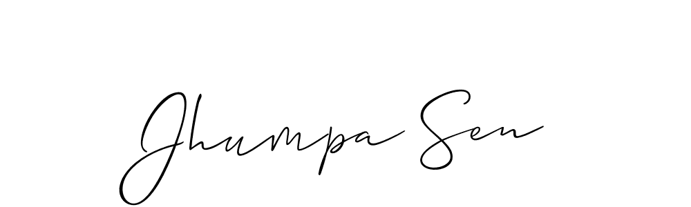 How to make Jhumpa Sen signature? Allison_Script is a professional autograph style. Create handwritten signature for Jhumpa Sen name. Jhumpa Sen signature style 2 images and pictures png