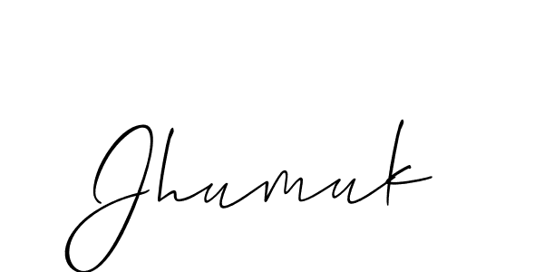 Make a beautiful signature design for name Jhumuk. With this signature (Allison_Script) style, you can create a handwritten signature for free. Jhumuk signature style 2 images and pictures png