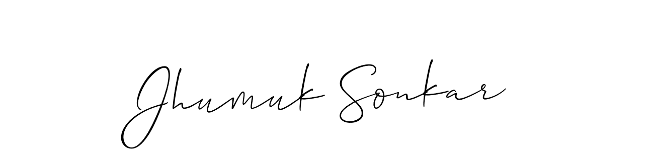 You should practise on your own different ways (Allison_Script) to write your name (Jhumuk Sonkar) in signature. don't let someone else do it for you. Jhumuk Sonkar signature style 2 images and pictures png