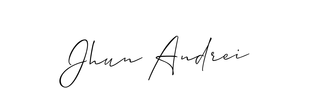 The best way (Allison_Script) to make a short signature is to pick only two or three words in your name. The name Jhun Andrei include a total of six letters. For converting this name. Jhun Andrei signature style 2 images and pictures png