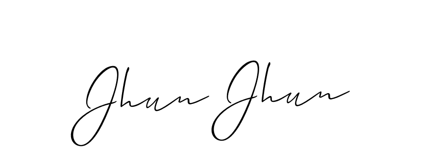 Also You can easily find your signature by using the search form. We will create Jhun Jhun name handwritten signature images for you free of cost using Allison_Script sign style. Jhun Jhun signature style 2 images and pictures png