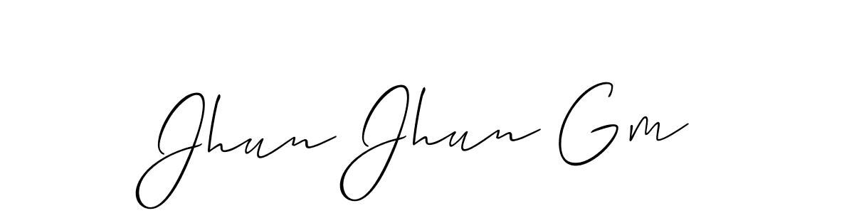 How to make Jhun Jhun Gm signature? Allison_Script is a professional autograph style. Create handwritten signature for Jhun Jhun Gm name. Jhun Jhun Gm signature style 2 images and pictures png