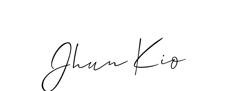 if you are searching for the best signature style for your name Jhun Kio. so please give up your signature search. here we have designed multiple signature styles  using Allison_Script. Jhun Kio signature style 2 images and pictures png