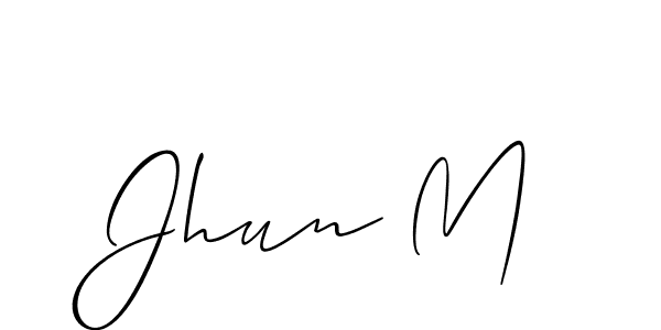 Design your own signature with our free online signature maker. With this signature software, you can create a handwritten (Allison_Script) signature for name Jhun M. Jhun M signature style 2 images and pictures png