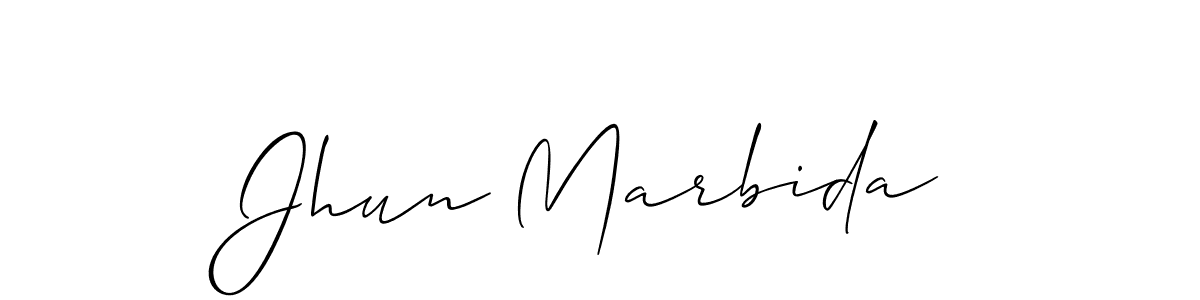 How to make Jhun Marbida signature? Allison_Script is a professional autograph style. Create handwritten signature for Jhun Marbida name. Jhun Marbida signature style 2 images and pictures png