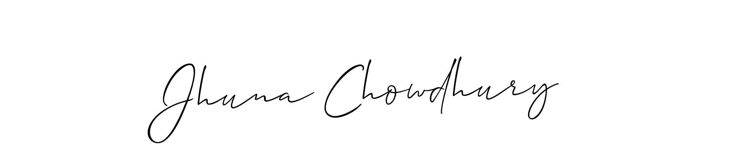 How to make Jhuna Chowdhury signature? Allison_Script is a professional autograph style. Create handwritten signature for Jhuna Chowdhury name. Jhuna Chowdhury signature style 2 images and pictures png