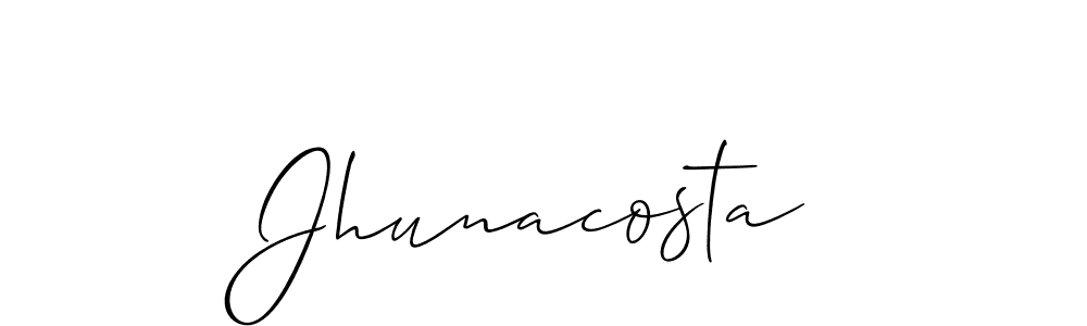 Also we have Jhunacosta name is the best signature style. Create professional handwritten signature collection using Allison_Script autograph style. Jhunacosta signature style 2 images and pictures png