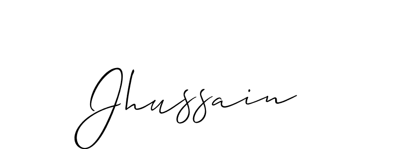 if you are searching for the best signature style for your name Jhussain. so please give up your signature search. here we have designed multiple signature styles  using Allison_Script. Jhussain signature style 2 images and pictures png