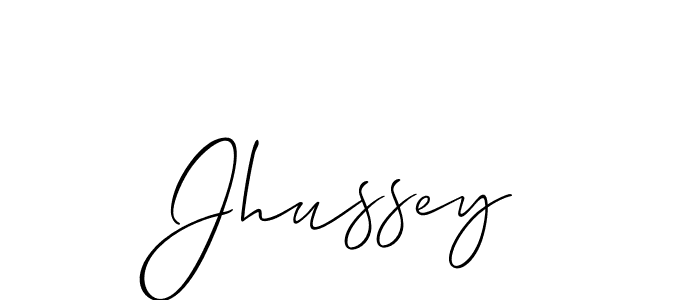 How to make Jhussey signature? Allison_Script is a professional autograph style. Create handwritten signature for Jhussey name. Jhussey signature style 2 images and pictures png