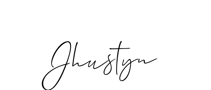 Make a beautiful signature design for name Jhustyn. With this signature (Allison_Script) style, you can create a handwritten signature for free. Jhustyn signature style 2 images and pictures png