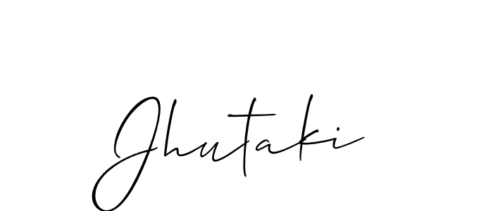 Design your own signature with our free online signature maker. With this signature software, you can create a handwritten (Allison_Script) signature for name Jhutaki. Jhutaki signature style 2 images and pictures png