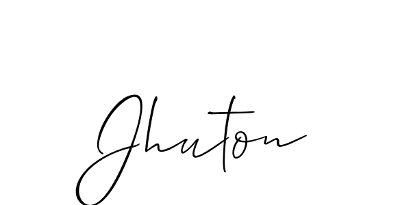 Design your own signature with our free online signature maker. With this signature software, you can create a handwritten (Allison_Script) signature for name Jhuton. Jhuton signature style 2 images and pictures png