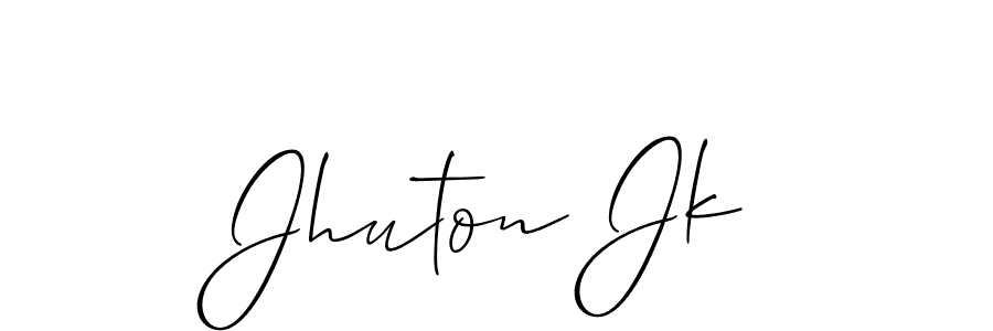 Design your own signature with our free online signature maker. With this signature software, you can create a handwritten (Allison_Script) signature for name Jhuton Jk. Jhuton Jk signature style 2 images and pictures png