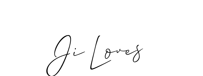 How to make Ji Loves signature? Allison_Script is a professional autograph style. Create handwritten signature for Ji Loves name. Ji Loves signature style 2 images and pictures png