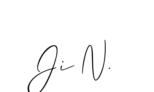 The best way (Allison_Script) to make a short signature is to pick only two or three words in your name. The name Ji N. include a total of six letters. For converting this name. Ji N. signature style 2 images and pictures png