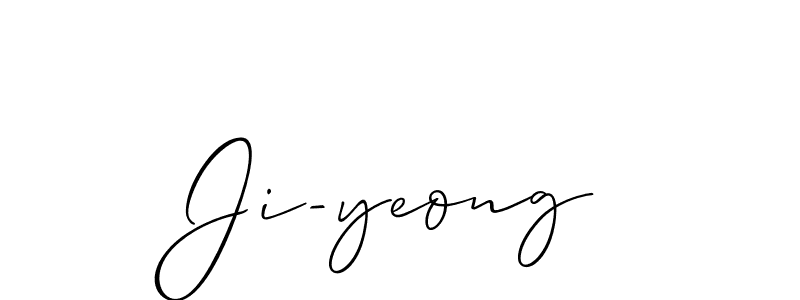 Ji-yeong stylish signature style. Best Handwritten Sign (Allison_Script) for my name. Handwritten Signature Collection Ideas for my name Ji-yeong. Ji-yeong signature style 2 images and pictures png