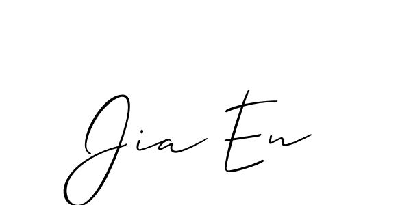 Also we have Jia En name is the best signature style. Create professional handwritten signature collection using Allison_Script autograph style. Jia En signature style 2 images and pictures png