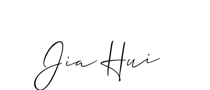 Also You can easily find your signature by using the search form. We will create Jia Hui name handwritten signature images for you free of cost using Allison_Script sign style. Jia Hui signature style 2 images and pictures png