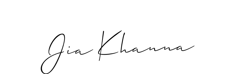 Make a short Jia Khanna signature style. Manage your documents anywhere anytime using Allison_Script. Create and add eSignatures, submit forms, share and send files easily. Jia Khanna signature style 2 images and pictures png