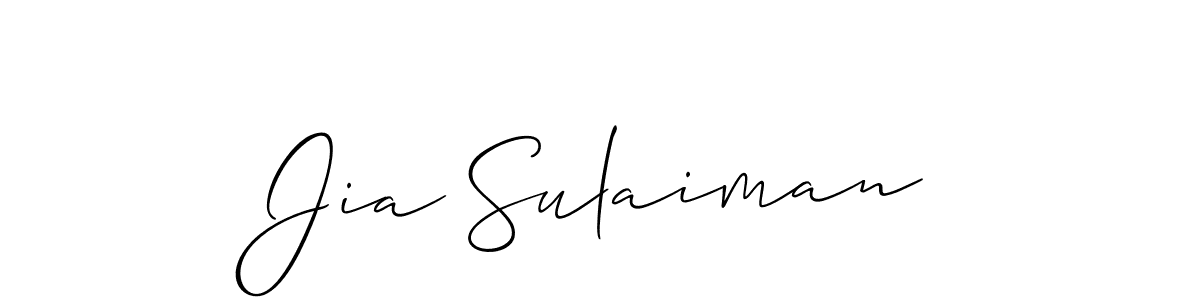 Design your own signature with our free online signature maker. With this signature software, you can create a handwritten (Allison_Script) signature for name Jia Sulaiman. Jia Sulaiman signature style 2 images and pictures png
