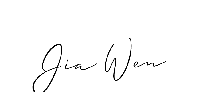 How to make Jia Wen name signature. Use Allison_Script style for creating short signs online. This is the latest handwritten sign. Jia Wen signature style 2 images and pictures png