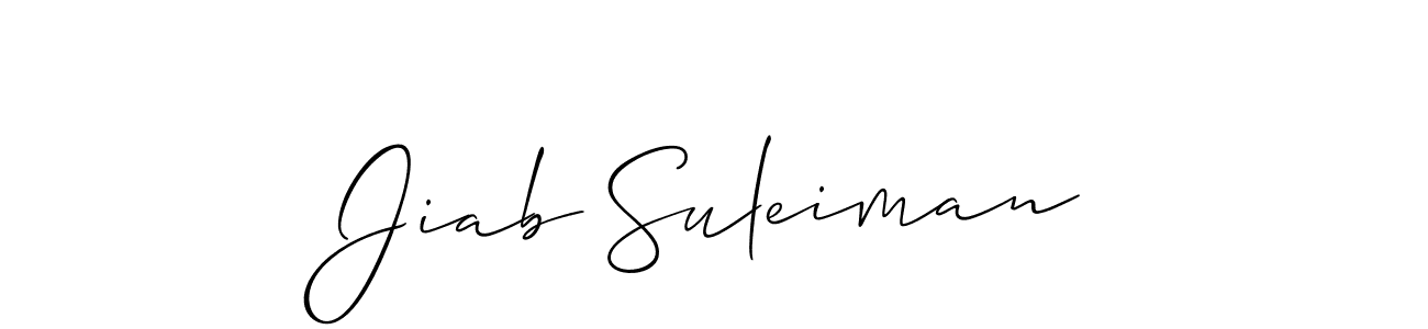 Also You can easily find your signature by using the search form. We will create Jiab Suleiman name handwritten signature images for you free of cost using Allison_Script sign style. Jiab Suleiman signature style 2 images and pictures png