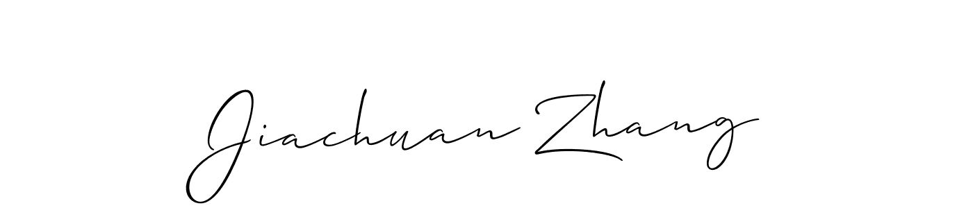Jiachuan Zhang stylish signature style. Best Handwritten Sign (Allison_Script) for my name. Handwritten Signature Collection Ideas for my name Jiachuan Zhang. Jiachuan Zhang signature style 2 images and pictures png