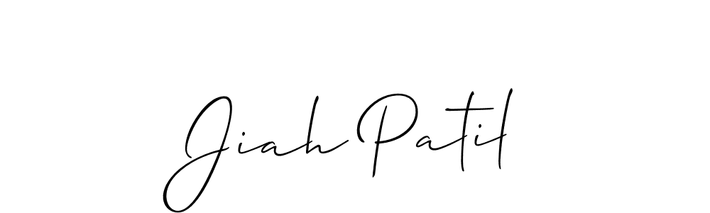 How to make Jiah Patil name signature. Use Allison_Script style for creating short signs online. This is the latest handwritten sign. Jiah Patil signature style 2 images and pictures png