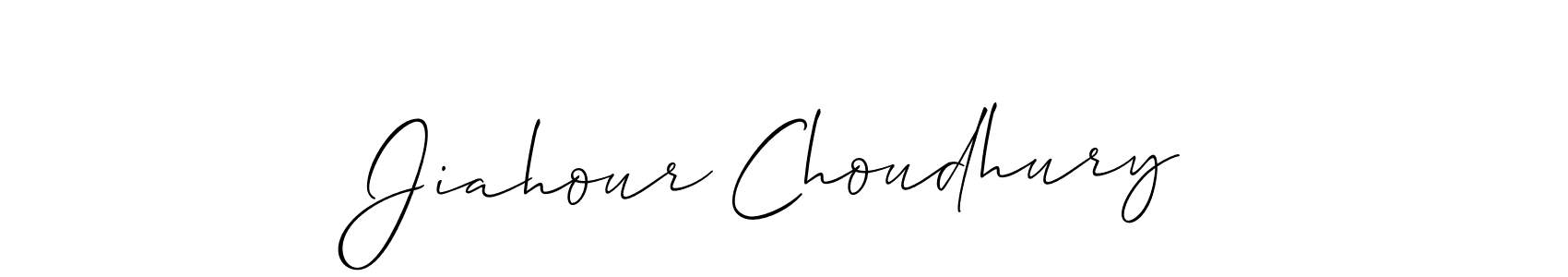 Allison_Script is a professional signature style that is perfect for those who want to add a touch of class to their signature. It is also a great choice for those who want to make their signature more unique. Get Jiahour Choudhury name to fancy signature for free. Jiahour Choudhury signature style 2 images and pictures png