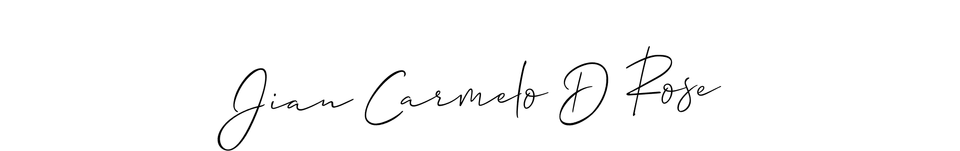 Make a short Jian Carmelo D Rose signature style. Manage your documents anywhere anytime using Allison_Script. Create and add eSignatures, submit forms, share and send files easily. Jian Carmelo D Rose signature style 2 images and pictures png