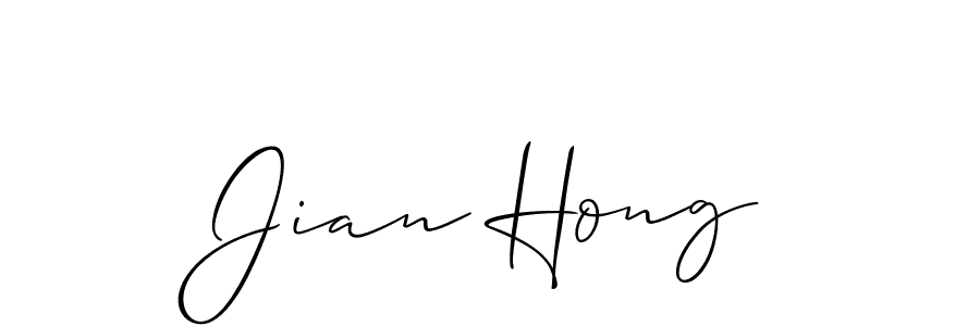 You should practise on your own different ways (Allison_Script) to write your name (Jian Hong) in signature. don't let someone else do it for you. Jian Hong signature style 2 images and pictures png
