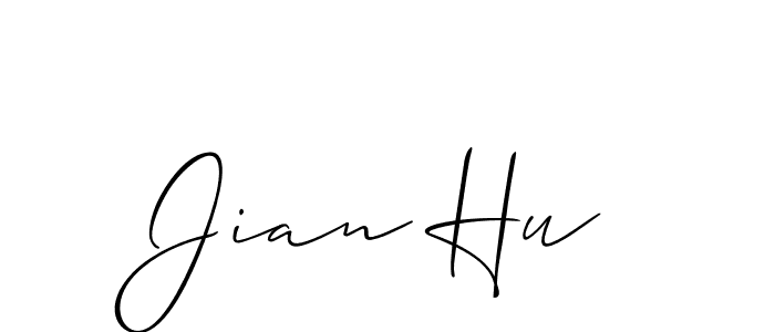 Make a beautiful signature design for name Jian Hu. With this signature (Allison_Script) style, you can create a handwritten signature for free. Jian Hu signature style 2 images and pictures png