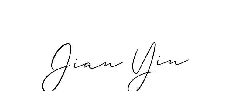 Make a beautiful signature design for name Jian Yin. With this signature (Allison_Script) style, you can create a handwritten signature for free. Jian Yin signature style 2 images and pictures png