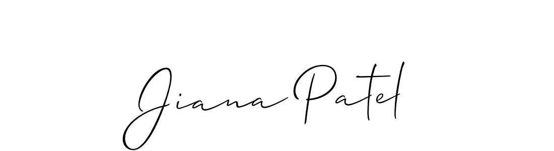 Allison_Script is a professional signature style that is perfect for those who want to add a touch of class to their signature. It is also a great choice for those who want to make their signature more unique. Get Jiana Patel name to fancy signature for free. Jiana Patel signature style 2 images and pictures png