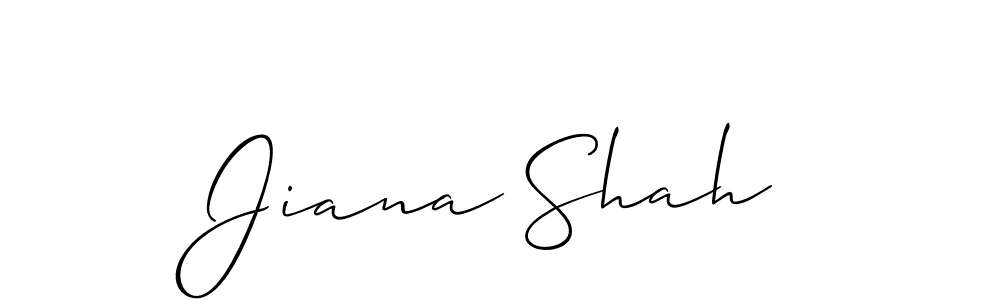 Allison_Script is a professional signature style that is perfect for those who want to add a touch of class to their signature. It is also a great choice for those who want to make their signature more unique. Get Jiana Shah name to fancy signature for free. Jiana Shah signature style 2 images and pictures png