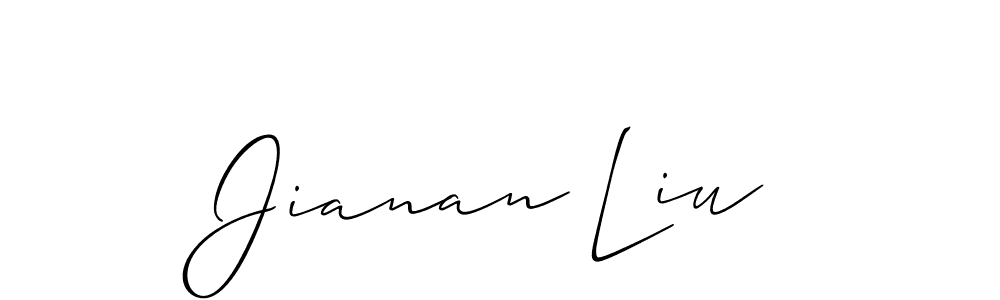 Also we have Jianan Liu name is the best signature style. Create professional handwritten signature collection using Allison_Script autograph style. Jianan Liu signature style 2 images and pictures png