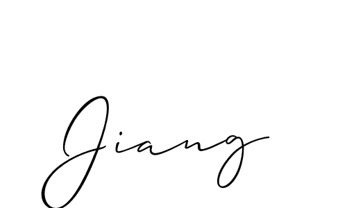 Use a signature maker to create a handwritten signature online. With this signature software, you can design (Allison_Script) your own signature for name Jiang. Jiang signature style 2 images and pictures png