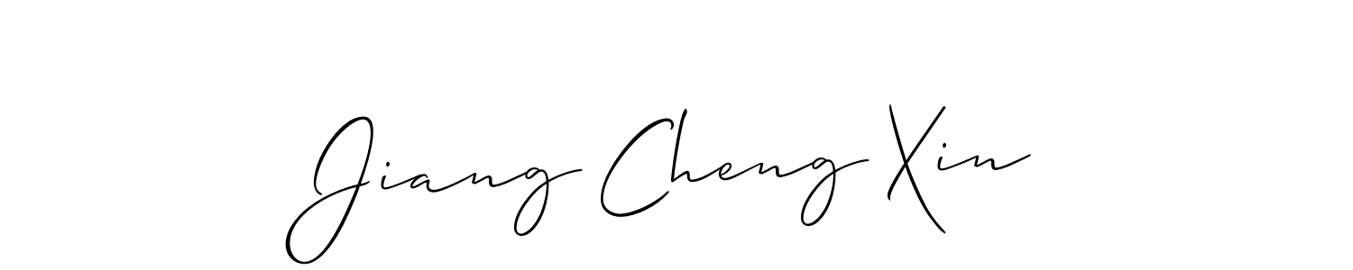 You should practise on your own different ways (Allison_Script) to write your name (Jiang Cheng Xin) in signature. don't let someone else do it for you. Jiang Cheng Xin signature style 2 images and pictures png