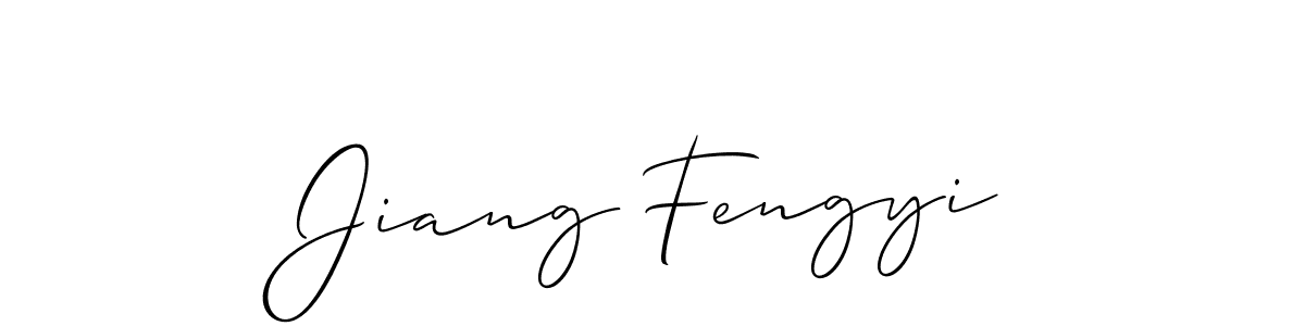 You should practise on your own different ways (Allison_Script) to write your name (Jiang Fengyi) in signature. don't let someone else do it for you. Jiang Fengyi signature style 2 images and pictures png