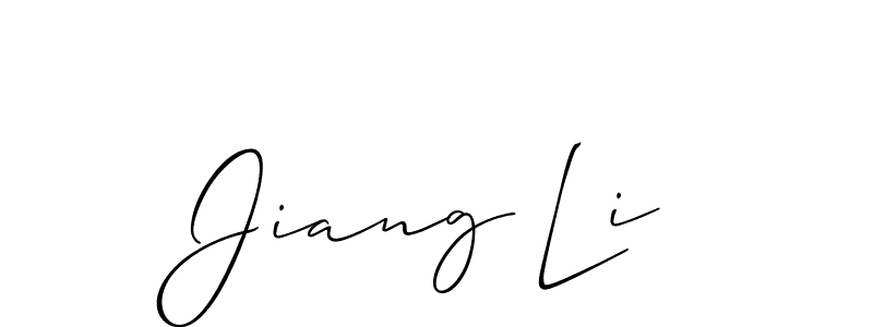 The best way (Allison_Script) to make a short signature is to pick only two or three words in your name. The name Jiang Li include a total of six letters. For converting this name. Jiang Li signature style 2 images and pictures png
