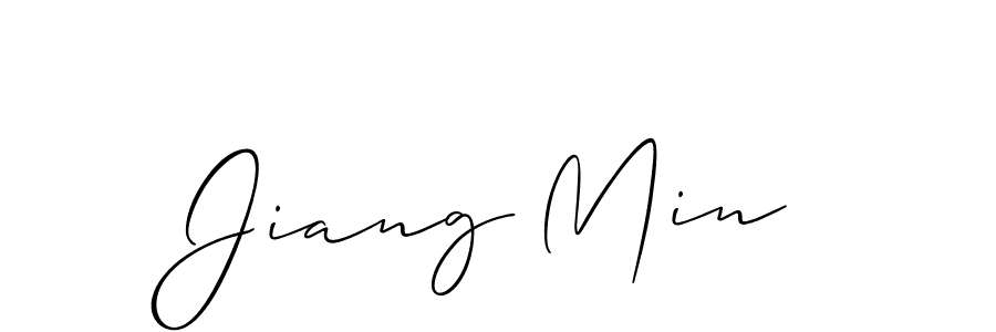 if you are searching for the best signature style for your name Jiang Min. so please give up your signature search. here we have designed multiple signature styles  using Allison_Script. Jiang Min signature style 2 images and pictures png