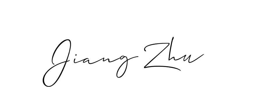 Allison_Script is a professional signature style that is perfect for those who want to add a touch of class to their signature. It is also a great choice for those who want to make their signature more unique. Get Jiang Zhu name to fancy signature for free. Jiang Zhu signature style 2 images and pictures png