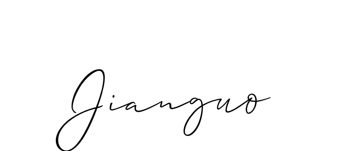 Use a signature maker to create a handwritten signature online. With this signature software, you can design (Allison_Script) your own signature for name Jianguo. Jianguo signature style 2 images and pictures png
