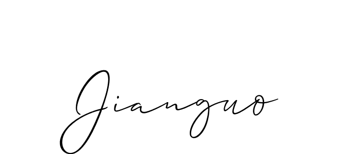 Use a signature maker to create a handwritten signature online. With this signature software, you can design (Allison_Script) your own signature for name Jianguo. Jianguo signature style 2 images and pictures png