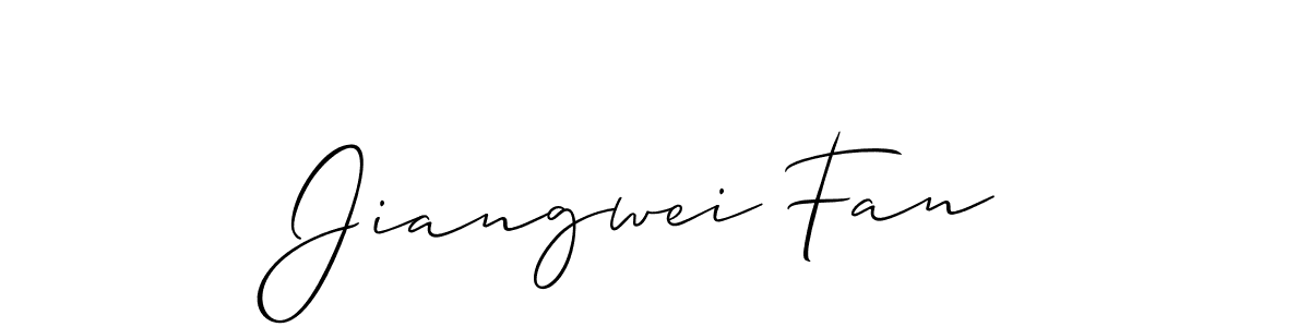 You should practise on your own different ways (Allison_Script) to write your name (Jiangwei Fan) in signature. don't let someone else do it for you. Jiangwei Fan signature style 2 images and pictures png