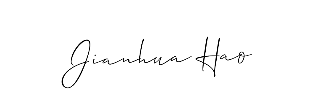 Also You can easily find your signature by using the search form. We will create Jianhua Hao name handwritten signature images for you free of cost using Allison_Script sign style. Jianhua Hao signature style 2 images and pictures png